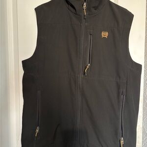 Cinch Mustard Fleece-Lined Vest with Embroidered Crest